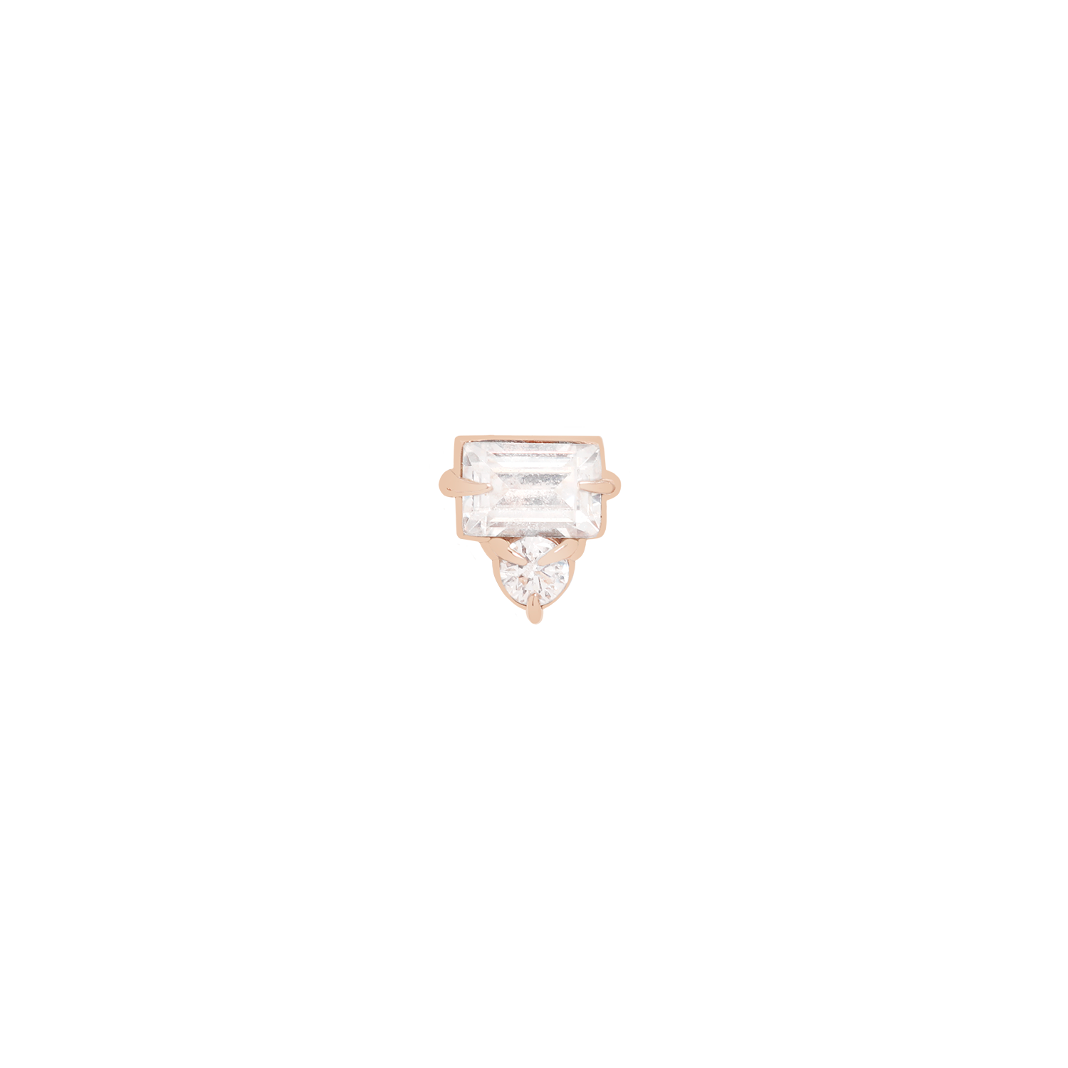 Pink gold and crystal pressfit jewelry toppers