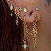 Pastel genuine tear drop opal stud earring by body piercer @AdornedByAmelia