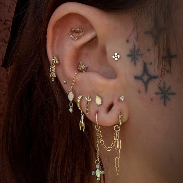 Coober Pedy Opal piercing jewelry ear curation by @AdornedByAmelia