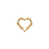 14K Yellow Gold barbed wire heart stud earring for cartilage piercings