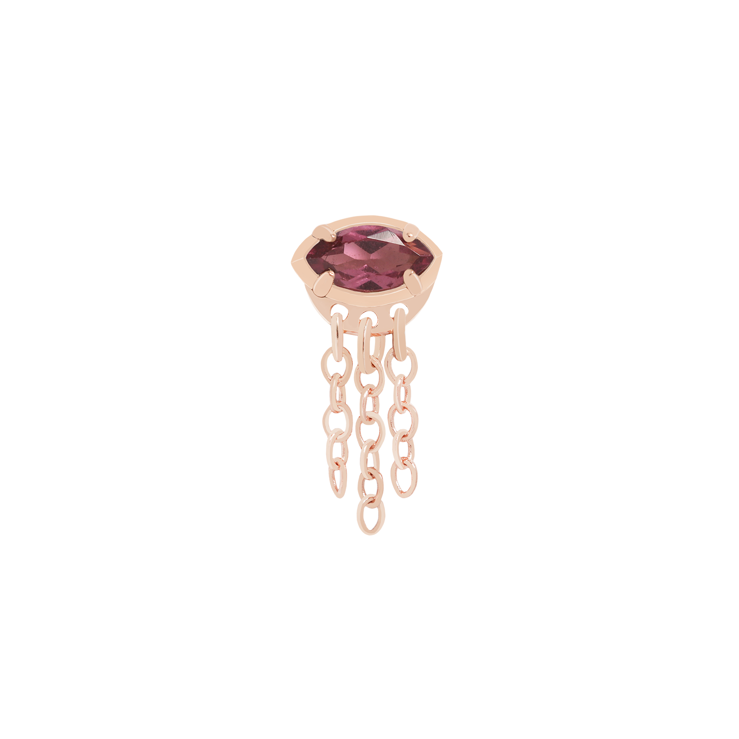 Real garnet and rose gold gemstone piercing jewelry