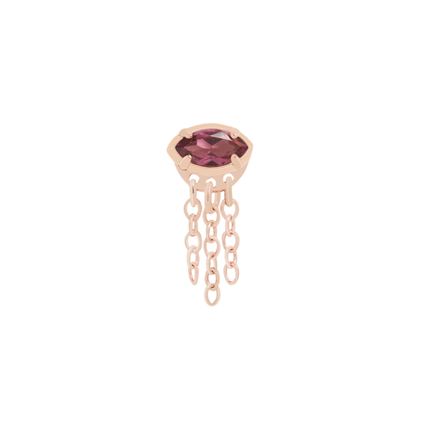 Real garnet and rose gold gemstone piercing jewelry