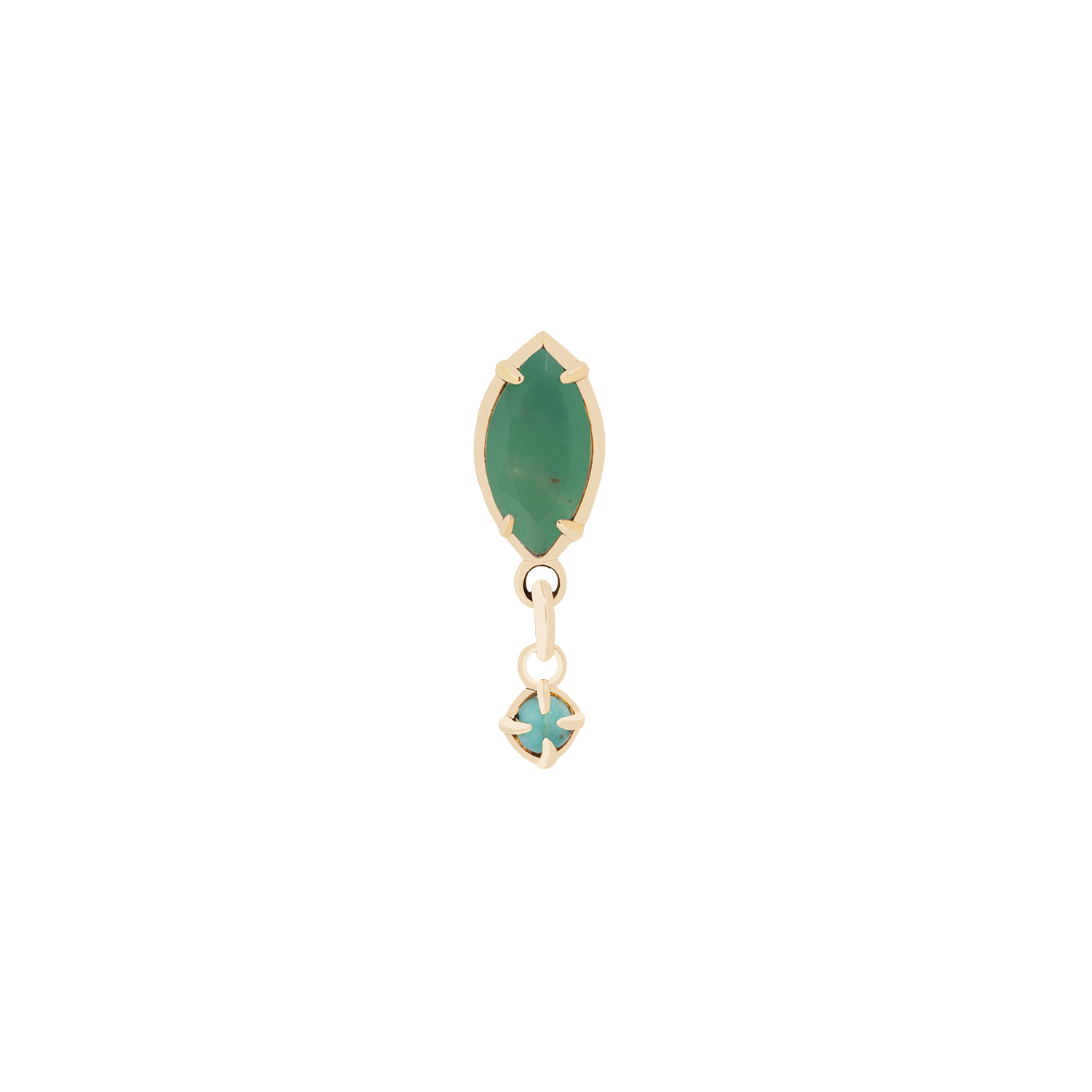 Green and blue semi-precious gemstone earrings
