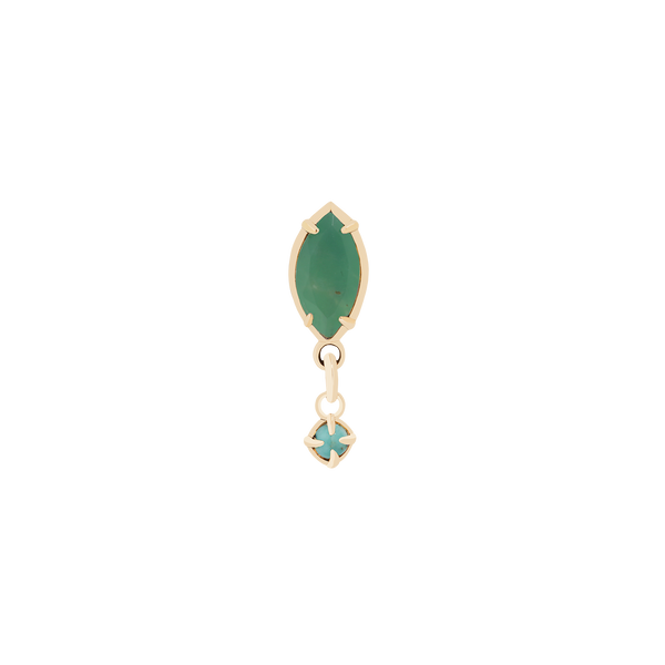 Green and blue semi-precious gemstone earrings