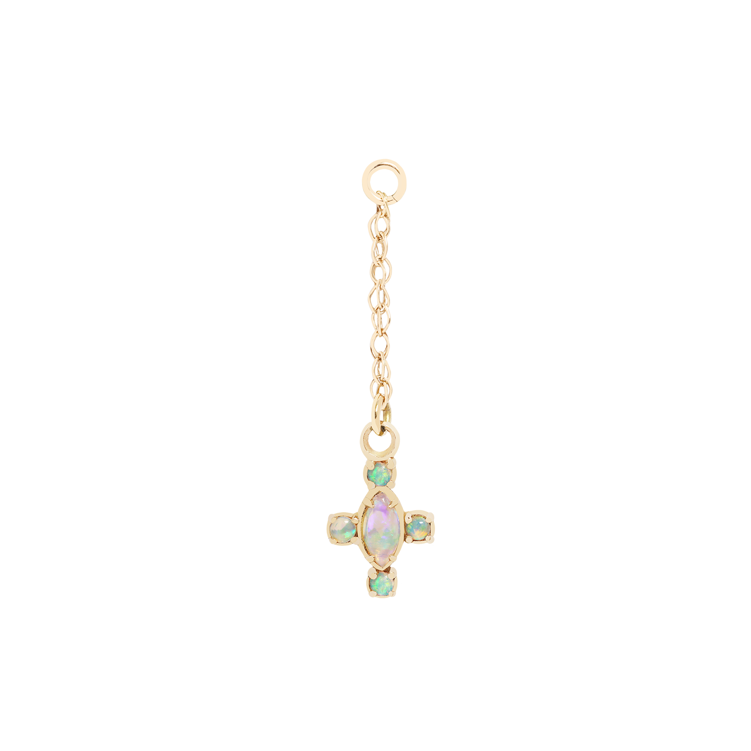 Pastel rainbow opal charm jewelry for earrings and piercings