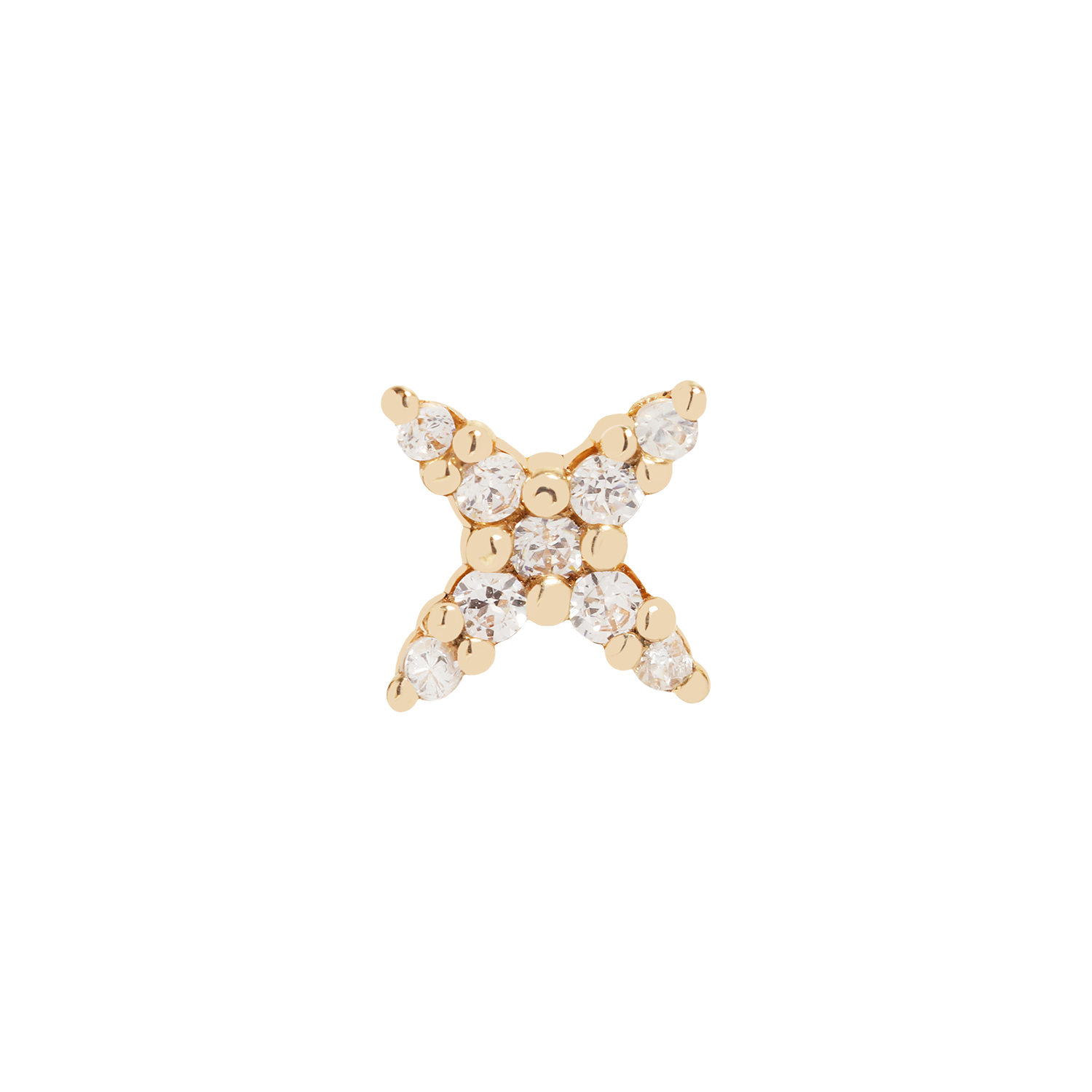 Effortlessl chic X or starburst shaped pressfit earrings