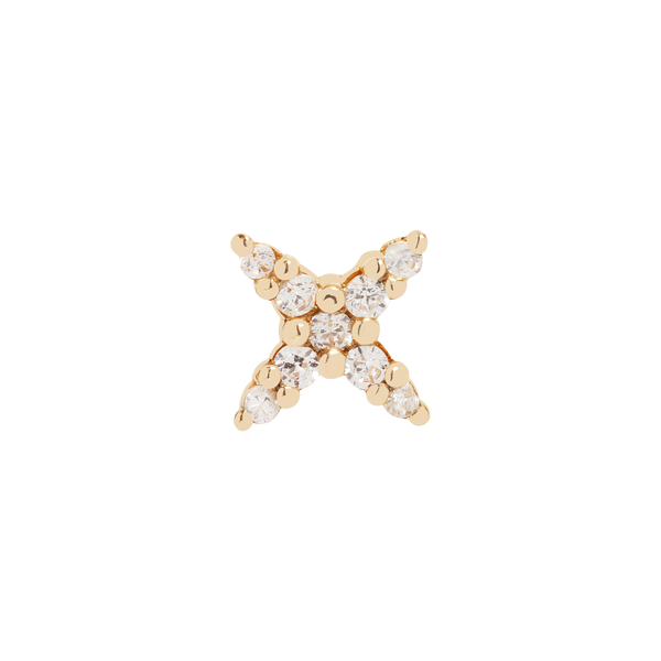 Effortlessl chic X or starburst shaped pressfit earrings