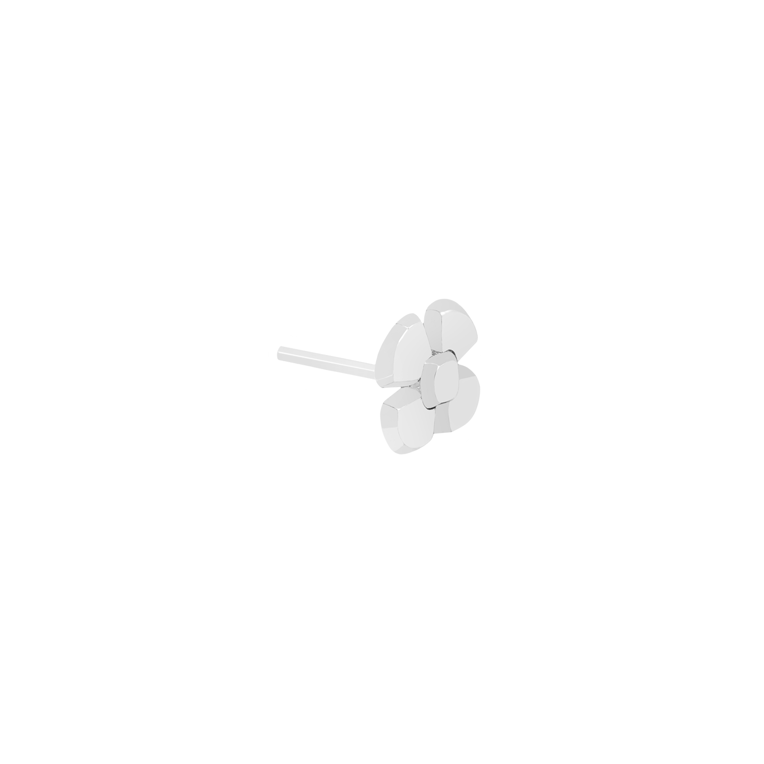 White gold flower earring for pierced ears