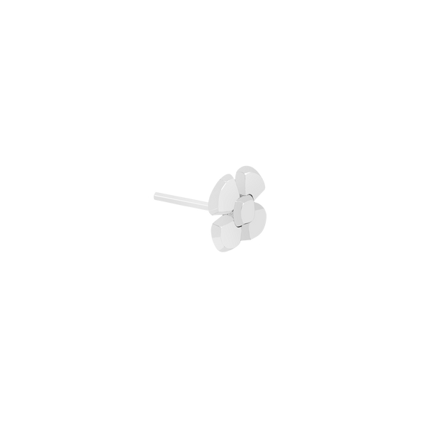 White gold flower earring for pierced ears