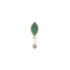 Solid rose gold and chrysoprase piercing jewelry