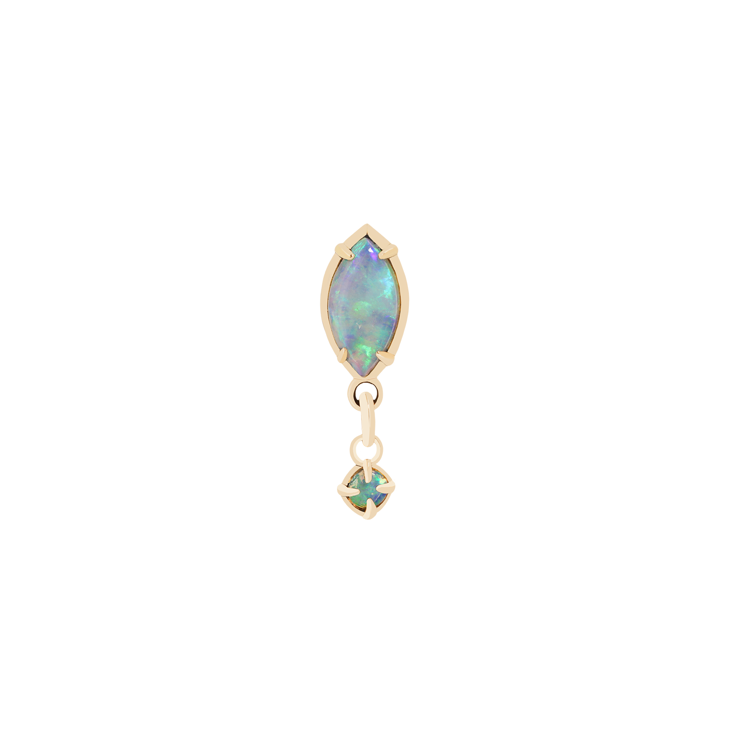 Pushpin earrings with ethical opals from Australia