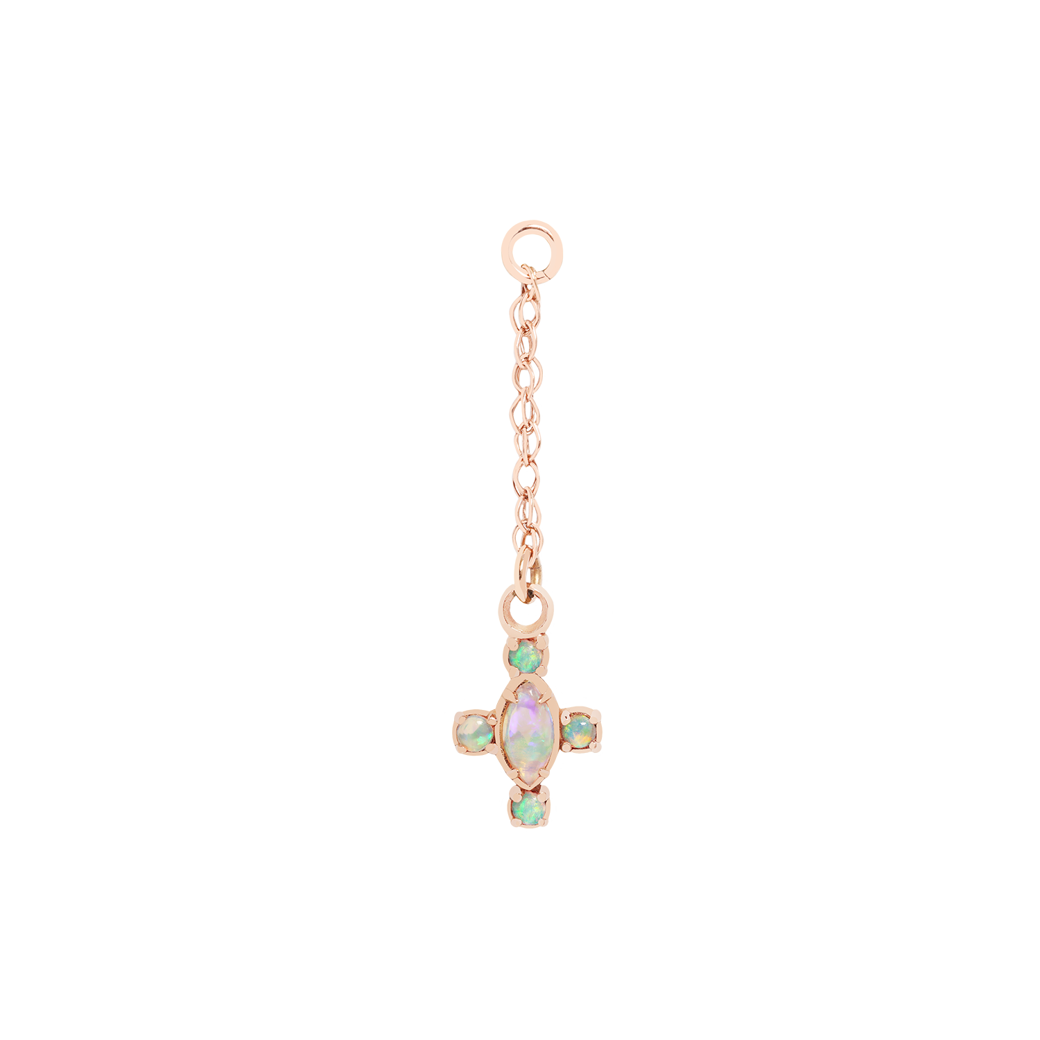 Fiery opal charm with genuine opals to add to earrings or seam rings