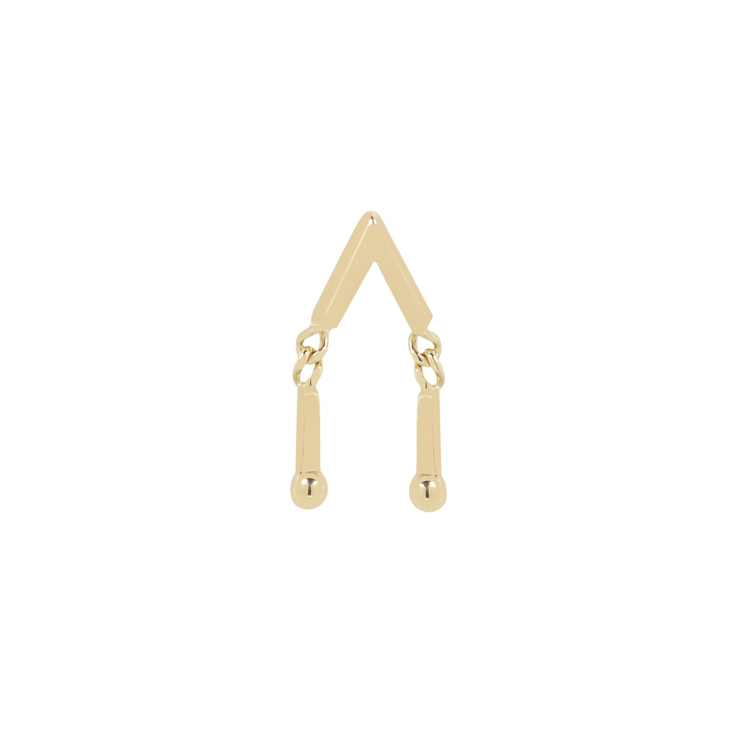Minimalist cartilage earring shape with dangles
