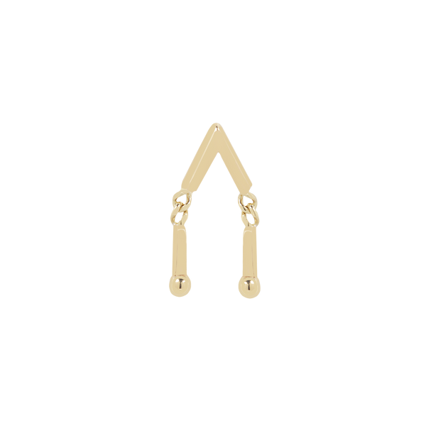 Minimalist cartilage earring shape with dangles