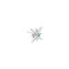 White pointed glitter star sign with turquoise cabachon for body piercings
