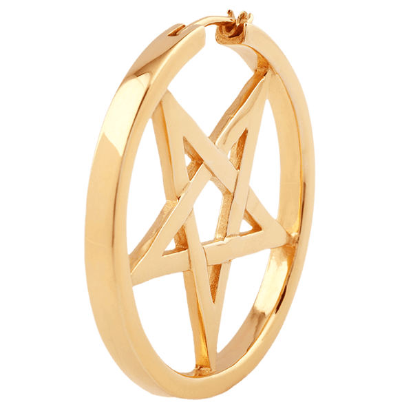 Gold pentagram earrings deals