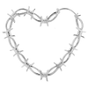 Tough Love Barbed Wire Heart Hoops