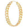 Curb Chain hand made hoop earrings in yellow gold